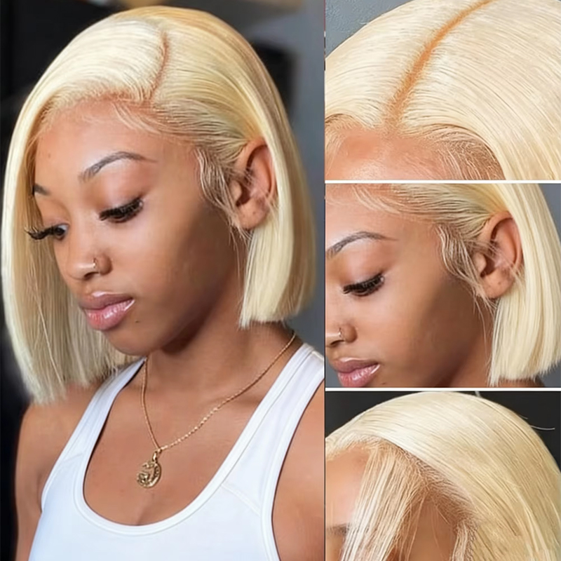 Glueless Wear And Go Human Hair Wig - Peruki typu bob w kolorze miękkiego