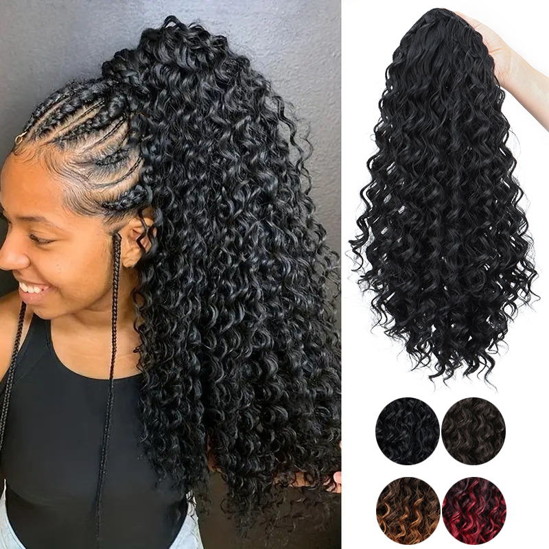 Drawstring Afro Curly Puff Ponytail - Syntetyczny 18-calowy długi perwersyjny kręcony kucyk