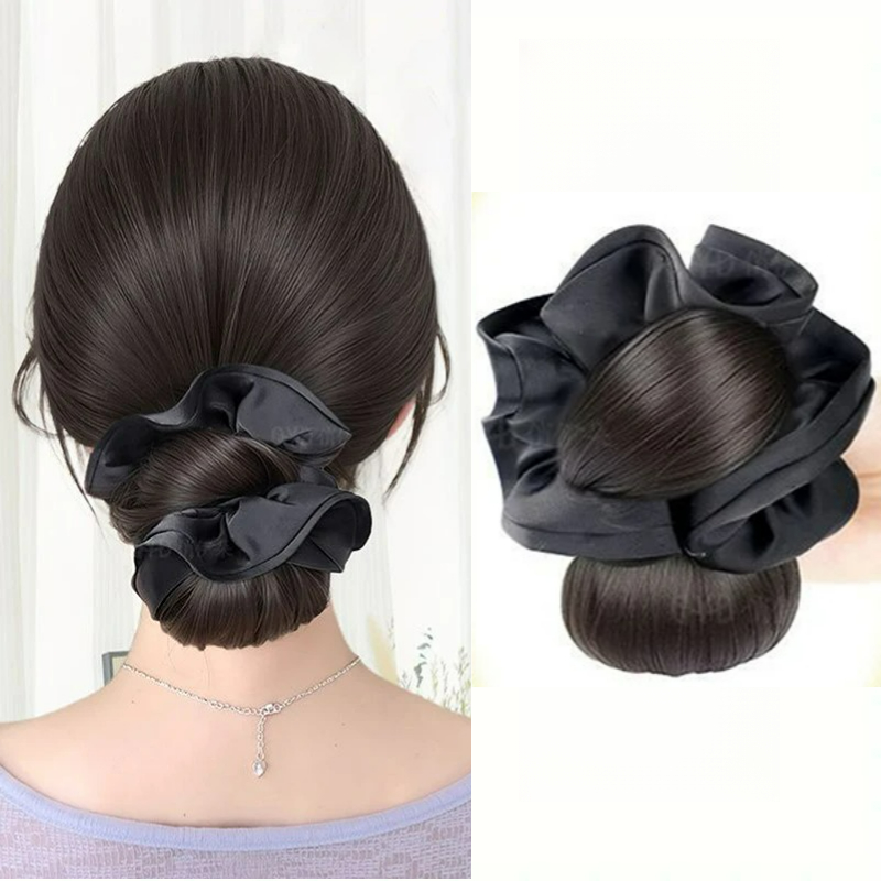 Claw Clip Messy Bun Hair Piece - Nowy syntetyczny kok z satyny z