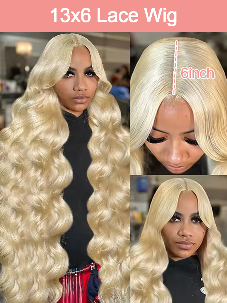 36 40 cali, odcień 613 – miękk – 613 Blonde Body Wave Lace Front Wig recenzja i cena