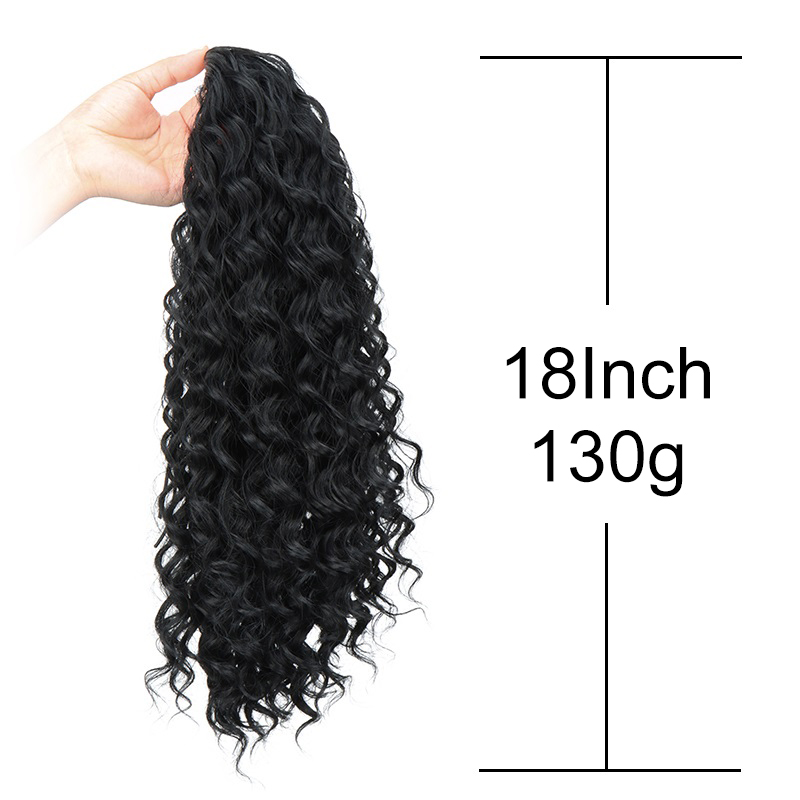Syntetyczny 18-calowy długi pe – Drawstring Afro Curly Puff Ponytail recenzja i cena