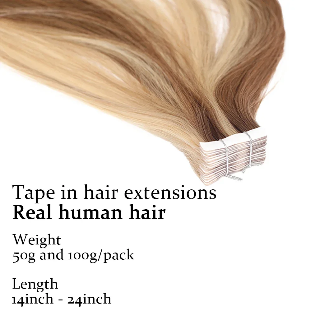 Doczepiane włosy Tape In, 100% – Invisible Tape In Extensions Real Hair recenzja i cena