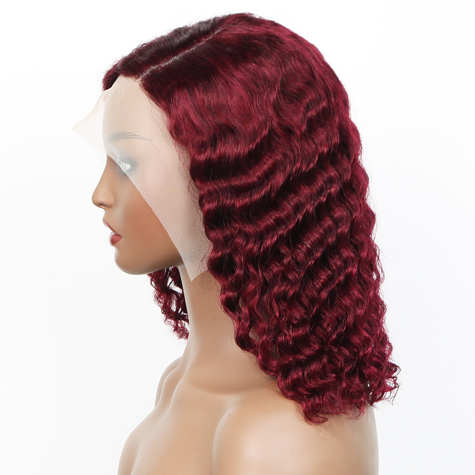 99j Burgundowa, głęboka fryzur – Pre Parted 13X4 Lace Front Bob Wig recenzja i cena