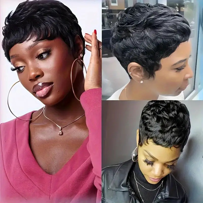 Peruka z naturalnych włosów, k – Short Pixie Cut Wig Human Hair Cheap recenzja i cena